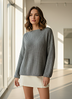 Вязаный свитер оверсайз удлиненный