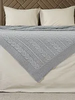 Плед 220х240 на кровать диван покрывало вязаный Хлопок 100 %