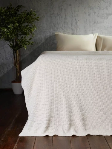 Плед 180х220 на кровать диван покрывало вязаный Хлопок 100 % фото 2