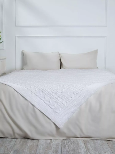 Плед 200х220 на кровать диван покрывало вязаный Хлопок 100 % фото 2