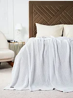 Плед 180х220 на кровать диван покрывало вязаный Хлопок 100 %