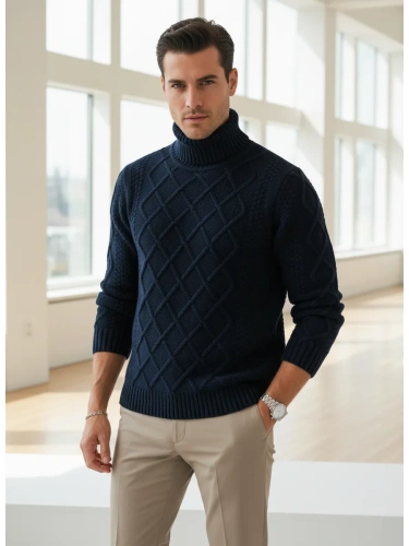 Свитер мужской с горлом теплый шерстяной фото 5