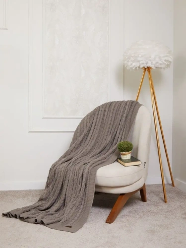 Плед 160х220 покрывало на диван кровать вязаный хлопок 100% фото 2