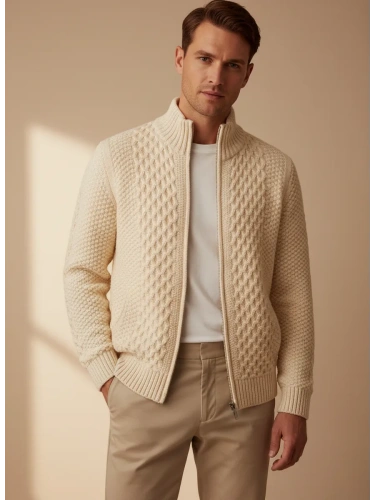 Кардиган мужской на молнии Жакет вязаный шерстяной Кофта фото 2