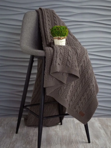 Плед 200x220 на кровать диван покрывало вязаный хлопок 100% фото 3