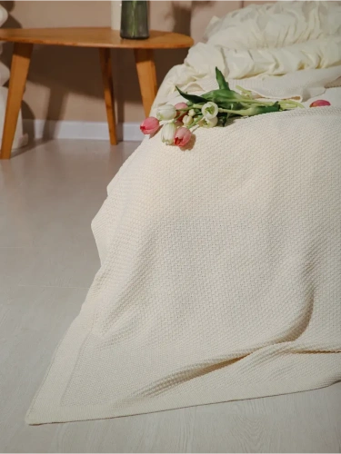 Плед 180х220 на кровать диван покрывало вязаный Хлопок 100 % фото 5