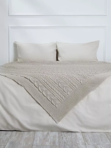 Плед 200х220 на кровать диван покрывало вязаный Хлопок 100 % фото 5