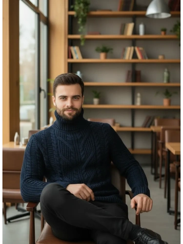 Свитер мужской с горлом теплый шерстяной фото 5