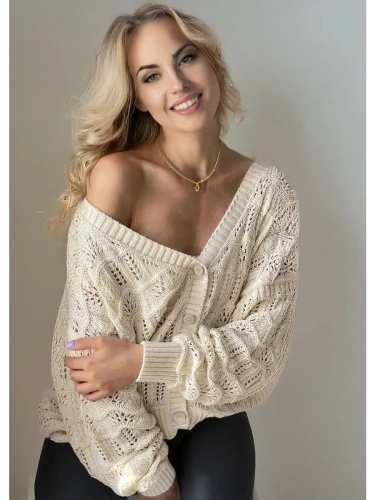 Кардиган женский кроше укороченный оверсайз