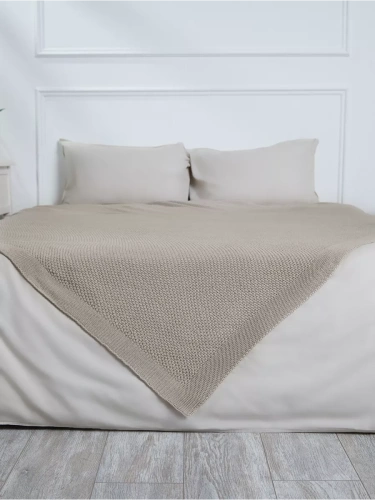 Плед 180х220 на кровать диван покрывало вязаный Хлопок 100 % фото 4