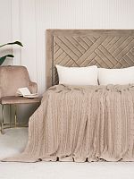 Плед 220х240 на кровать диван покрывало вязаный Хлопок 100 %