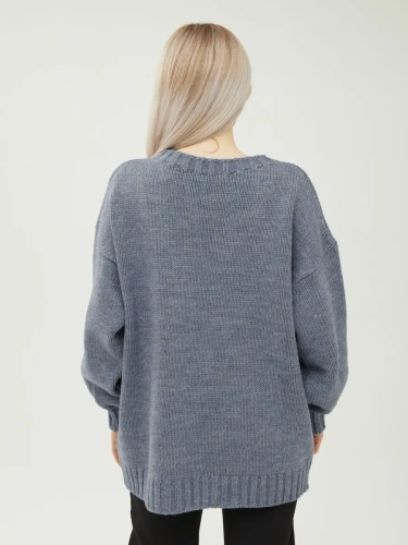 Свитер женский оверсайз шерстяной Кофта свободного Джемпер фото 5