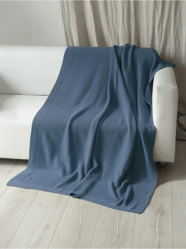 Плед 220х240 на кровать диван покрывало вязаный Хлопок 100 % фото 3