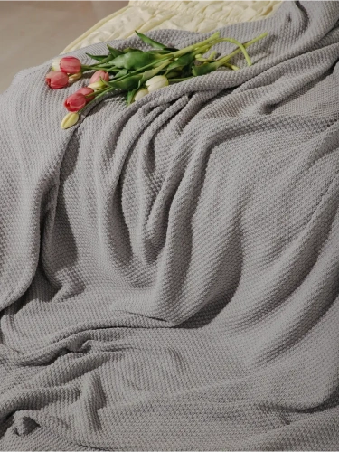 Плед 180х220 на кровать диван покрывало вязаный Хлопок 100 % фото 8