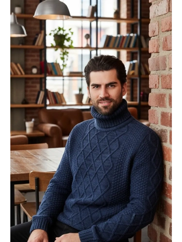 Свитер мужской с горлом теплый шерстяной фото 4