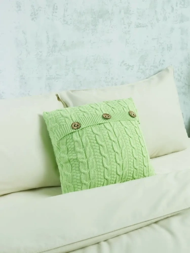 Наволочка декоративная вязаная для подушки 45 x 45 см хлопок