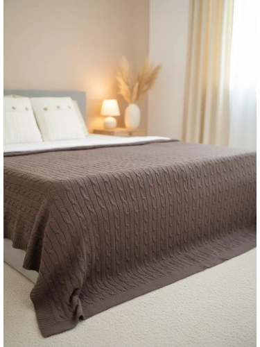 Плед 150х200 покрывало на диван кровать вязаный детский