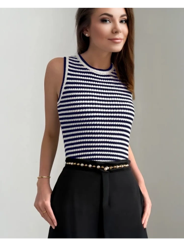 Топ майка вязаный в полоску женский фото 3