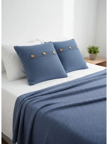 Наволочка декоративная вязаная для подушки 45 x 45 см хлопок фото 3