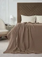 Плед 220х240 на кровать диван покрывало вязаный Хлопок 100 %