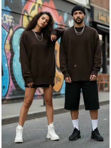 Свитер оверсайз рваный женский и мужской теплая унисекс фото 7