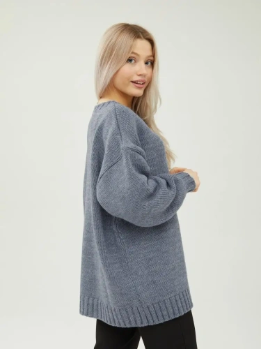 Свитер женский оверсайз шерстяной Кофта свободного Джемпер фото 4
