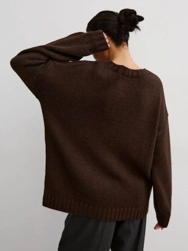 Свитер женский оверсайз шерстяной Кофта свободного Джемпер фото 5