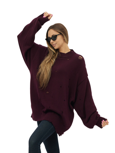 Свитер оверсайз рваный женский и мужской теплая унисекс фото 2