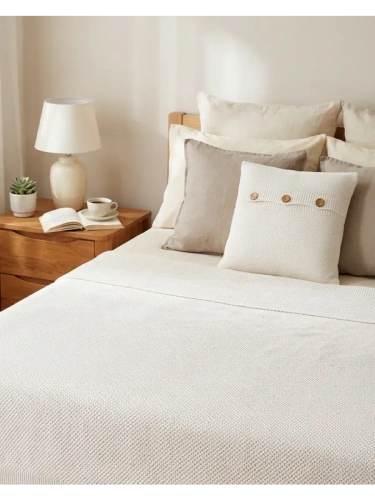 Плед 180х220 на кровать диван покрывало вязаный Хлопок 100 % фото 4