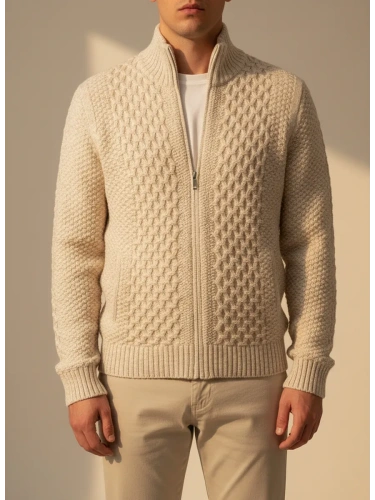 Кардиган мужской на молнии Жакет вязаный шерстяной Кофта фото 5