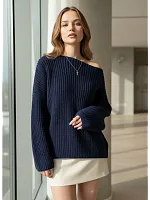 Вязаный свитер оверсайз удлиненный