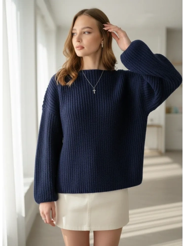 Вязаный свитер оверсайз удлиненный фото 4