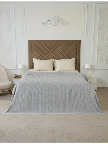 Плед 160х220 на кровать диван покрывало вязаный Хлопок 100 % фото 5