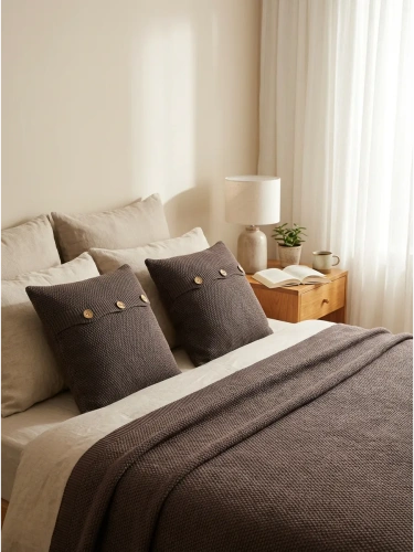 Наволочка декоративная вязаная для подушки 45 x 45 см хлопок фото 4