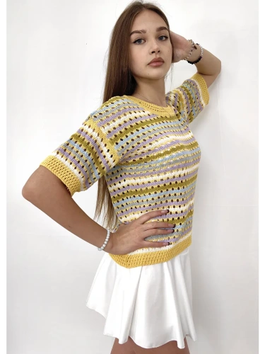 Кофта нарядная оверсайз укороченный ажурная кружевная сетка фото 4