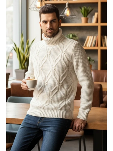 Свитер с горлом теплый шерстяной фото 5