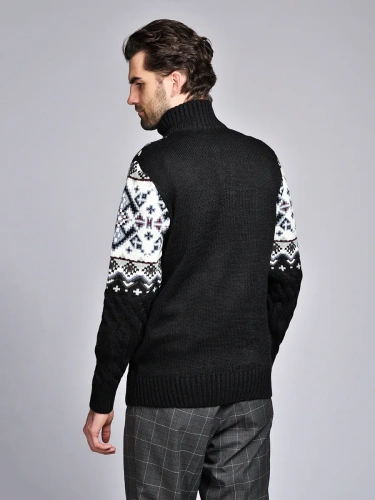 Свитер мужской на молнии теплый шерстяной фото 6