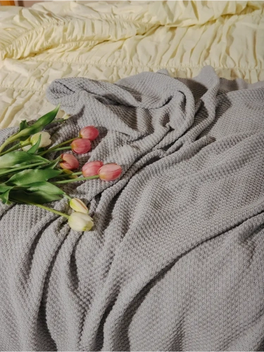 Плед 180х220 на кровать диван покрывало вязаный Хлопок 100 % фото 12
