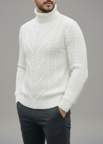 Свитер мужской с горлом теплый шерстяной фото 2