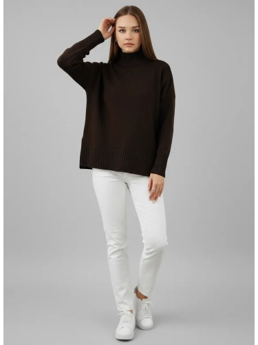 Свитер оверсайз с горлом теплый шерстяной Джемпер фото 4