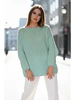 Вязаный свитер оверсайз удлиненный