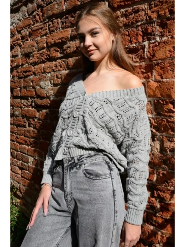 Кардиган женский кроше укороченный оверсайз фото 5