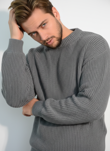 Свитер оверсайз теплый вязаный джемпер фото 3