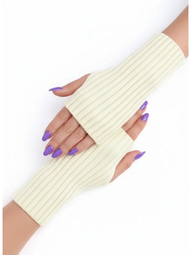 Митенки молочный теплые перчатки без пальцев y2k фото 2