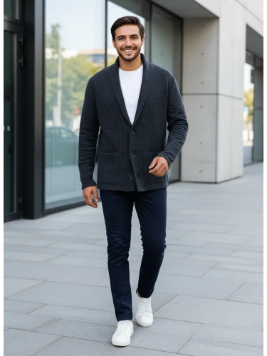 Кардиган на пуговицах длинный повседневный накидка удлиненный фото 3