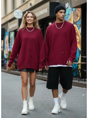 Свитер оверсайз рваный женский и мужской теплая унисекс фото 2