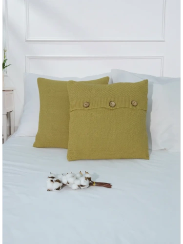 Наволочка декоративная вязаная для подушки 45 x 45 см хлопок