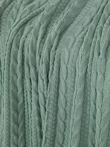 Плед 220x240 на кровать диван покрывало вязаный хлопок 100% фото 2