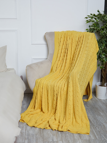 Плед 200х220 на кровать диван покрывало вязаный Хлопок 100 % фото 4