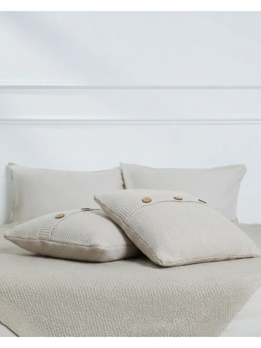 Наволочка декоративная вязаная для подушки 45 x 45 см хлопок фото 2